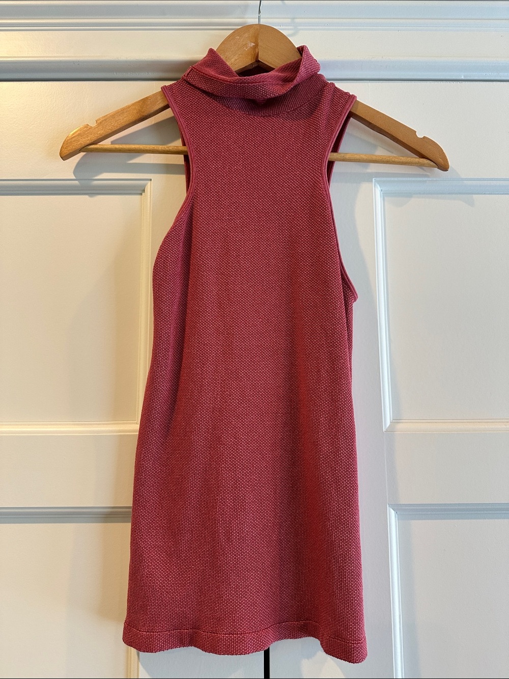 Sleeveless Mock Neck Mini Dress - Rose Red